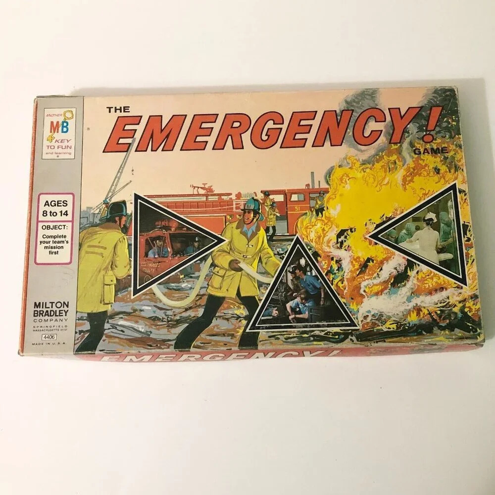 Vintage 1974  The Emergency Board Game Milton Bradley TV Show Incomplete